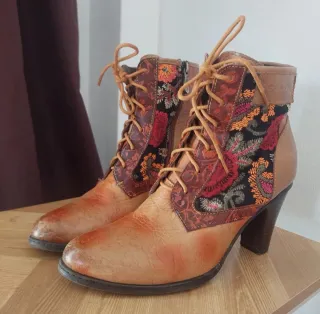 Botines Socofy Talla 38 Marrón Multicolor