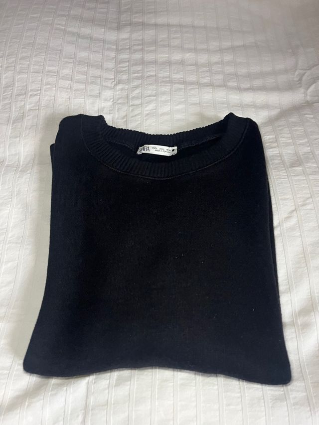 Jersey Zara Manga Corta Negro Talla XXL