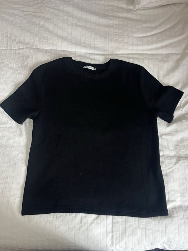Jersey Zara Manga Corta Negro Talla XXL