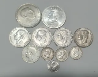 Lote monedas plata