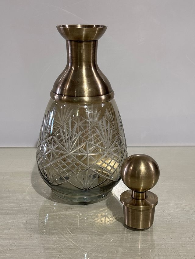 Lote 3 botes cristal y bronce