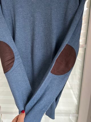 Jersey azul cuello redondo