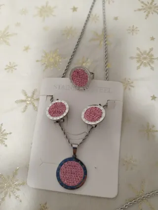 Conjunto Guess Corazón Acero Inoxidable