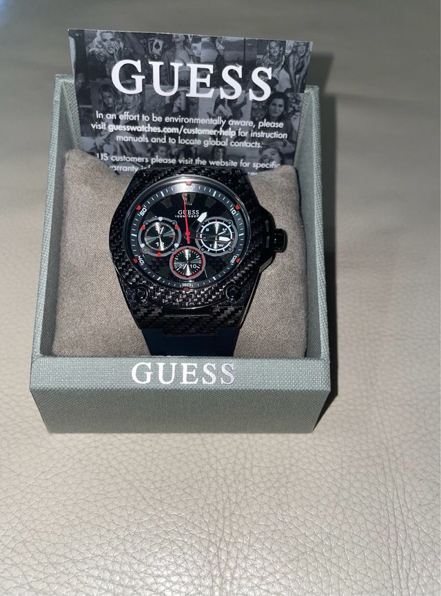Reloj Guess Hombre Negro Original Caja