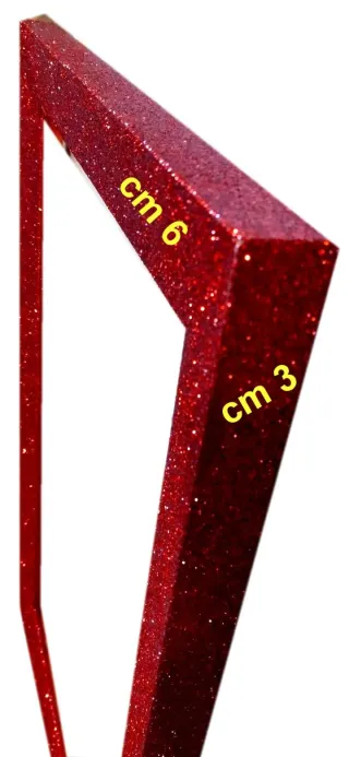 Cornice in legno rossa glitterata cm 24x30
