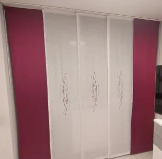 Pannello giapponese granato e bianco