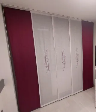 Pannello giapponese granato e bianco