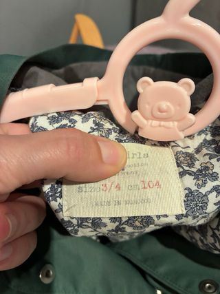 Chaqueta niña entretiempo verde talla 3/4