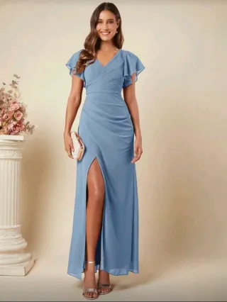 Vestido de fiesta azul Shein