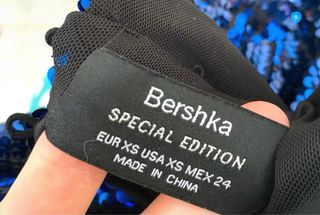 Vestido Bershka azul lentejuelas