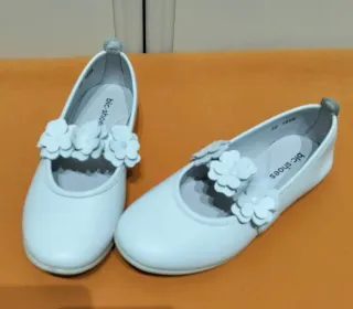 Ballerine bambina bianche fiori n.30
