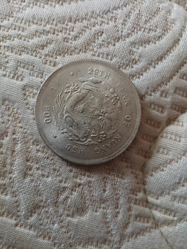 Moneda Antigua Dragón Kuang Hsu 29th Year