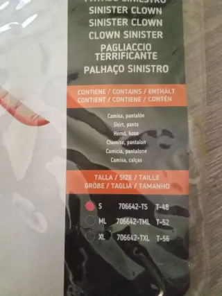 Disfraz Payaso Siniestro Fyasa Talla Única