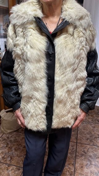 Chaqueta Piel Zorro Blue Blanco/Negro Talla 44/46