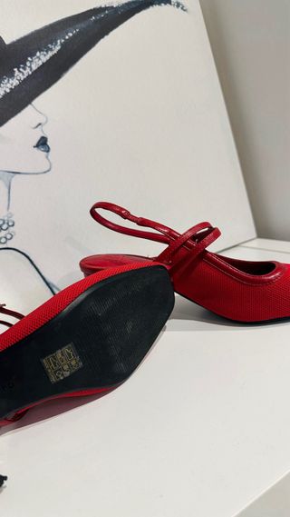 Zapatos Mary Jane Rojos Tacón Bloque