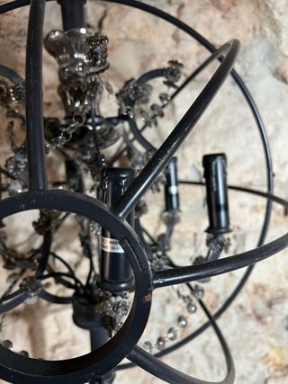 Lampada da terra design in metallo e cristallo