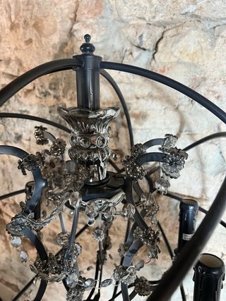 Lampada da terra design in metallo e cristallo