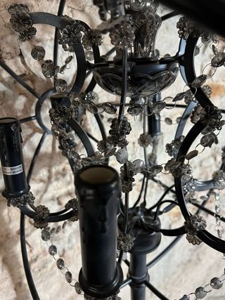 Lampada da terra design in metallo e cristallo