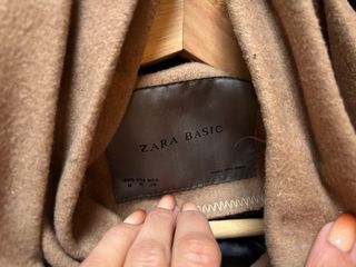 Abrigo paño beige con cinturón