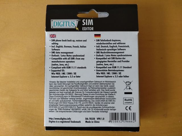 Lettore Editor SIM Card Digitus con Software