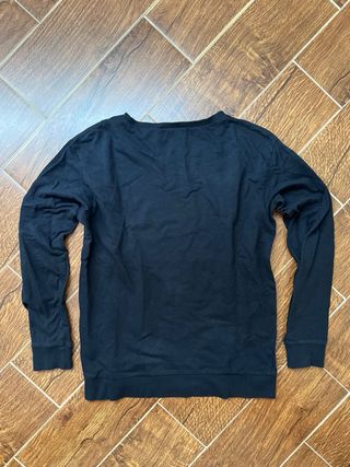 Sudadera mujer H&M negra con leopardo Talla S