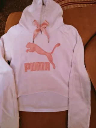 Sudadera Puma Blanca y Rosa con Lazos