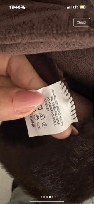 Eco pelliccia marrone nuova con cartellino