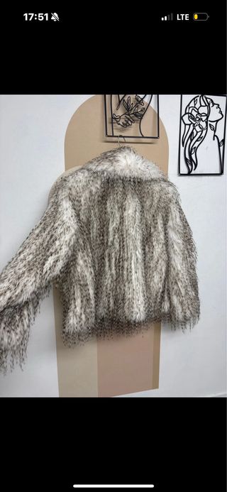 Eco pelliccia beige/grigio taglia unica