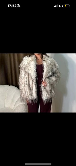 Eco pelliccia grigio/bianco taglia unica