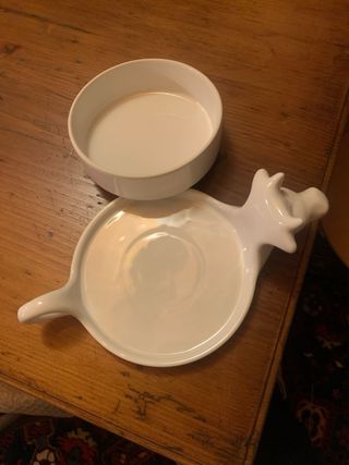 Portaformaggio Mucca Ceramica Decorato