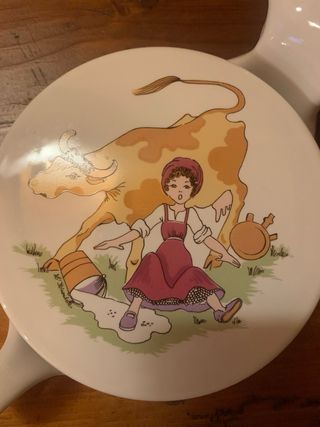 Portaformaggio Mucca Ceramica Decorato