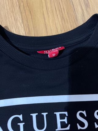 Sudadera Guess Negra Logo Triángulo