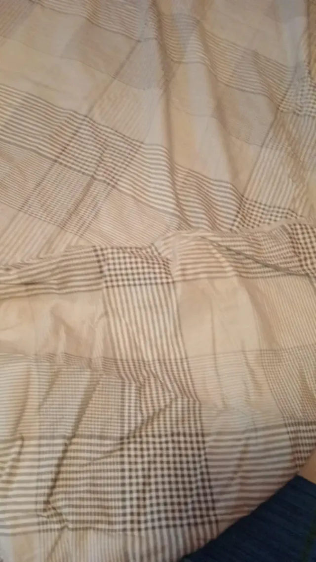 Funda nórdica de tela beige y marrón