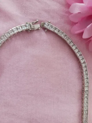 Gargantilla Plata 925ml Circonitas Cuadradas