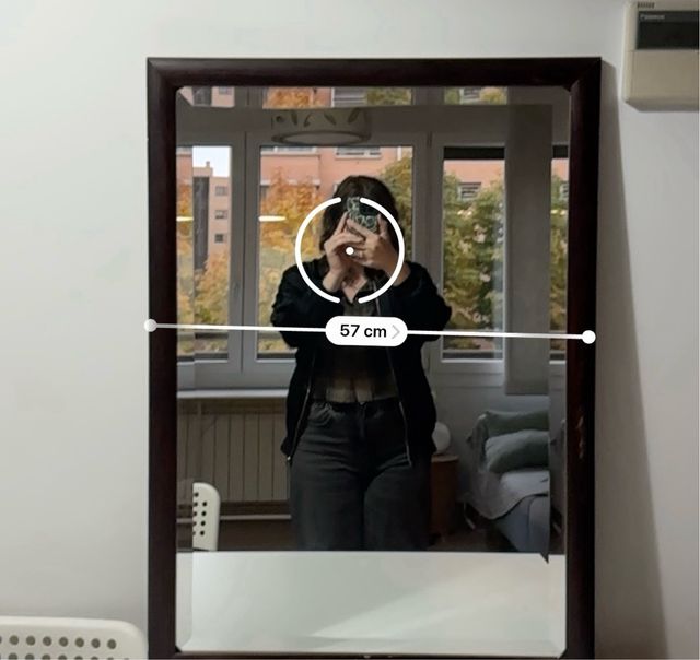 Espejo de madera marrón vintage