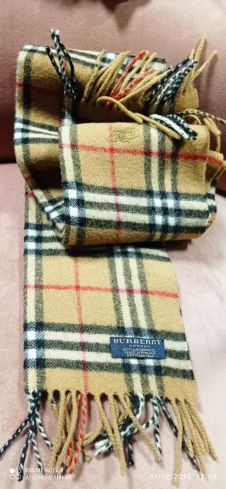 Bufanda Burberry Lana Tartán Marrón