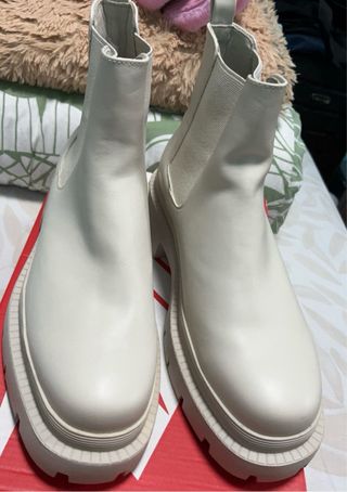 Botines plataforma gruesa beige