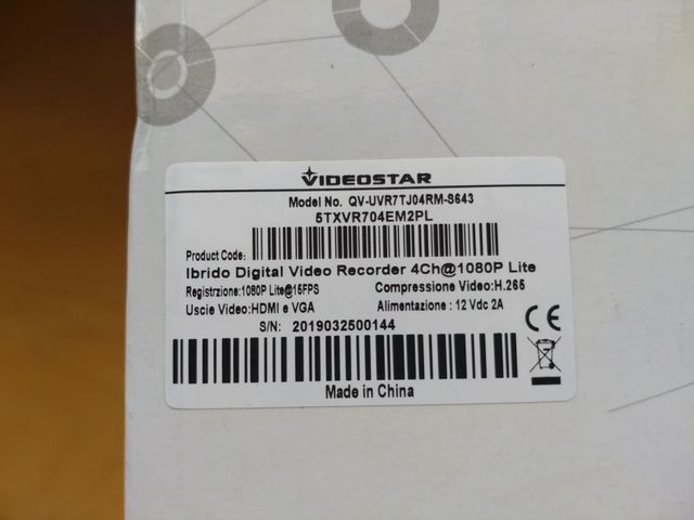 Videoregistratore NVR AHD VIDEOSTAR