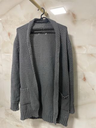 Rebeca gris punto L mujer