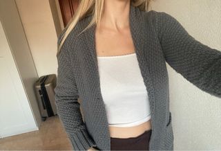 Rebeca gris punto L mujer