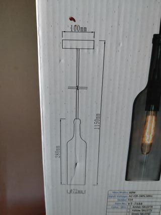 Lampadario V-TAC Vetro Forma Bottiglia