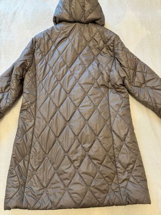 Cappotto trapuntato con pelliccia beige taglia 50