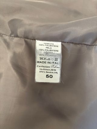 Cappotto trapuntato con pelliccia beige taglia 50