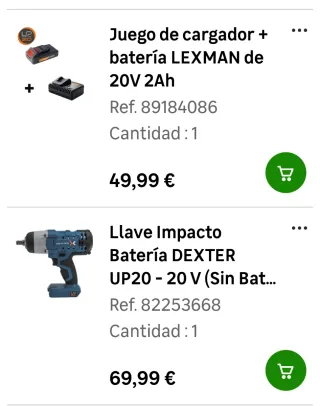 Llave de impacto con cargador y batería