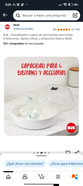 Esterilizador NUK Microondas Vapor