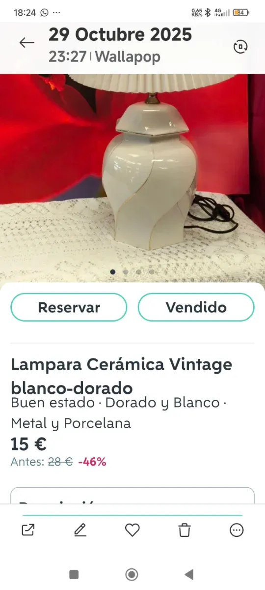 Set di vetro, lampada in ceramica, vassoio e specchio