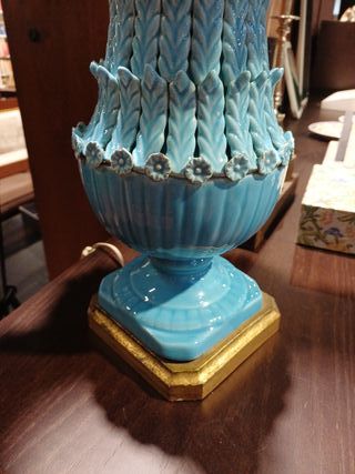 Lámpara de mesa Manises azul