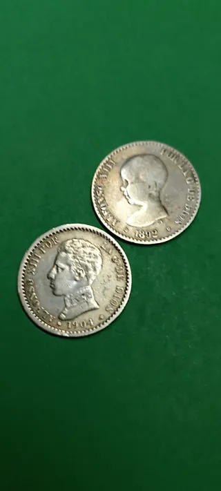Lote 2 Monedas 50 Céntimos.