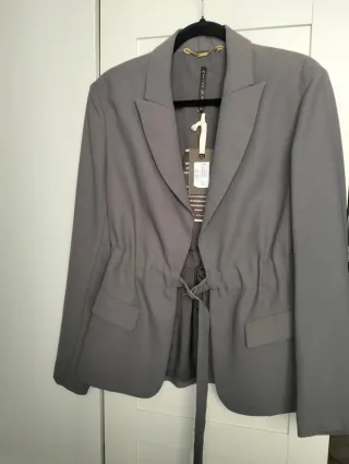 Blazer Manila Grace Grigio con Cintura