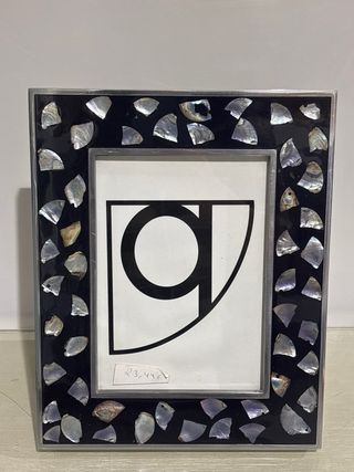 Lote 2 portafotos metal y carey